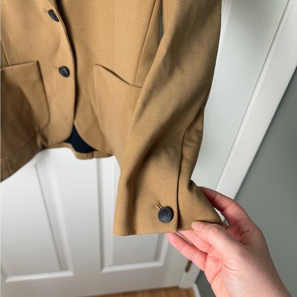 Rag & Bone Nancy Peak Lapel Wool Blend Blazer in Natural Camel 0 - Picture 4 of 10
